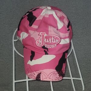 Justin Boots Pink and Black Camouflage Cap